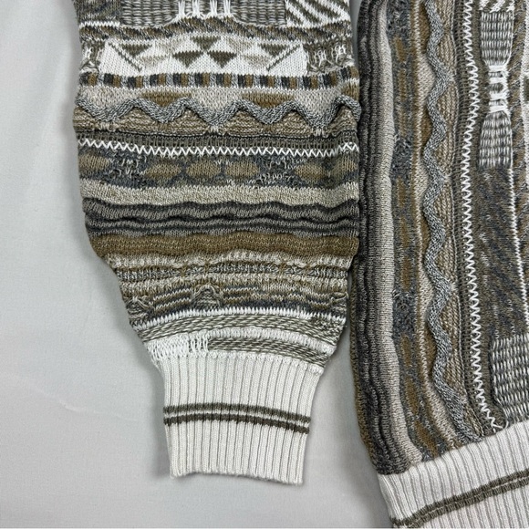 Vtg Croft & Barrow Textured Cosby Knit Sweater Sz Large Y2K Crazy Knit B1 - Picture 5 of 7